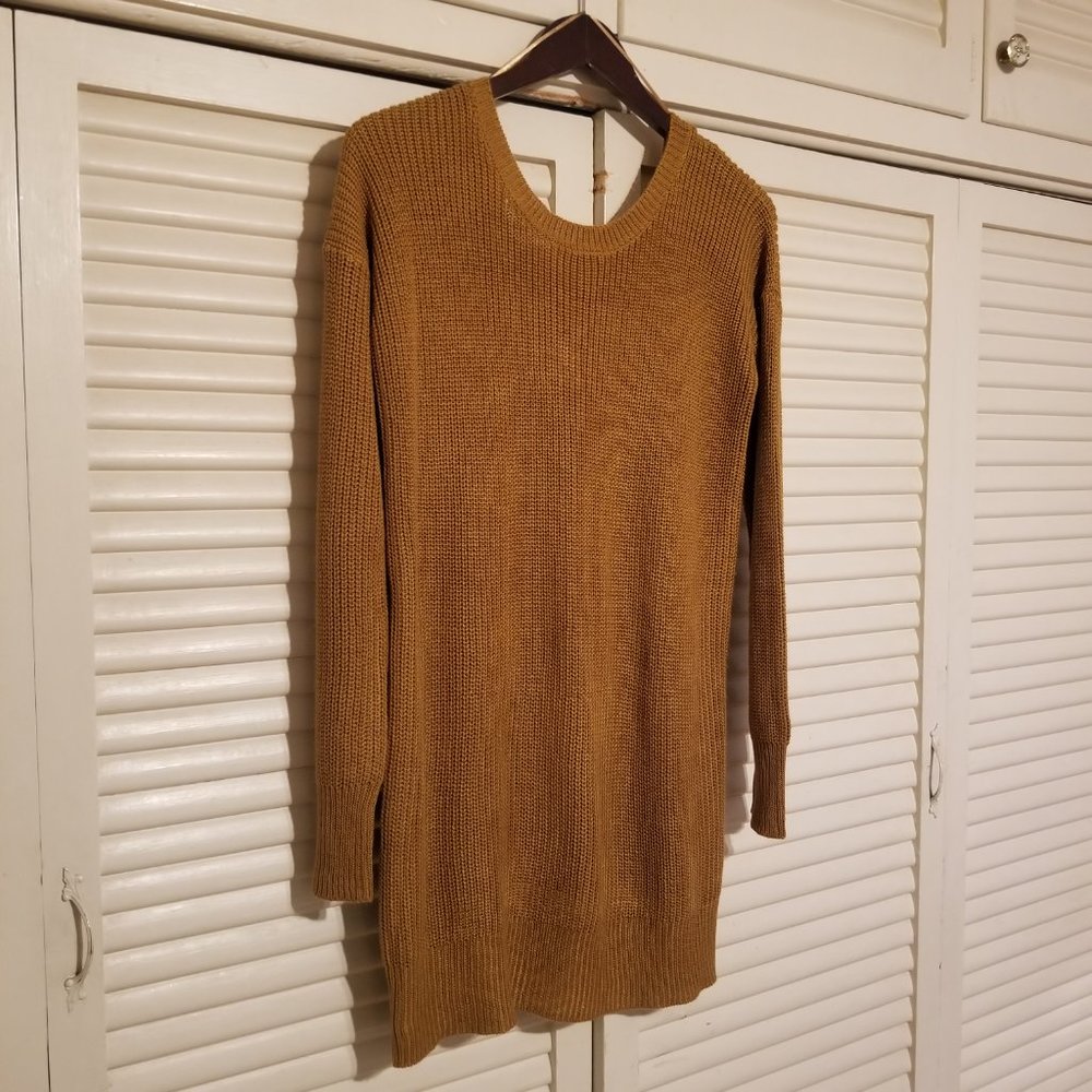 HIPPIE ROSE Golden Brown Long Sweater with Long sleeves  - Jr. Size M